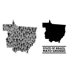 Population Mosaic Map Mato Grosso State