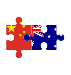 Puzzle Of Flags Of China And Australia