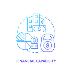 Financial Capabilities Blue Gradient Concept Icon