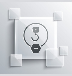 Grey Industrial Hook Icon Isolated