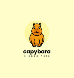 Logo Capybara Mascot Cartoon Style