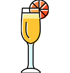 Mimosa Cocktail Glass Drink Color Icon