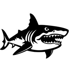 Shark - Black And White Isolated Icon