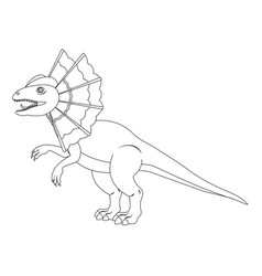 Black And White Dilophosaurus Dinosaur Cartoon