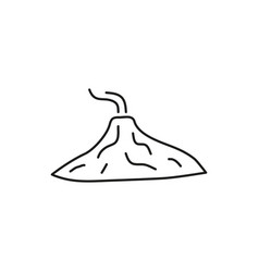 Doodle Outline Active Smoking Volcano