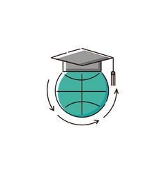 Education Around World - Flat Icon Globe