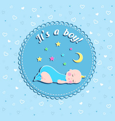 Funny Newborn Birthday Card With Sleeping Baby