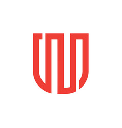 Letter Un Simple Geometric Line Logo