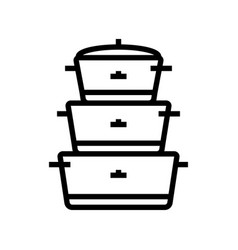 Stainless Pot Cooking Line Icon