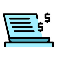 Online Earn Money Icon Flat