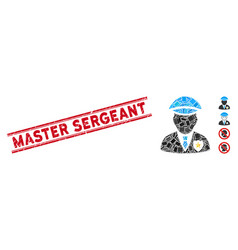 Sheriff Mosaic And Distress Master Sergeant Stamp