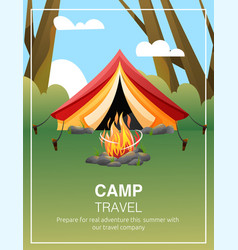 Camp Travel Tent Banner Concept Red