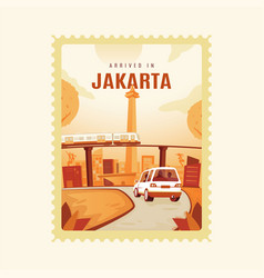 Flat Design Of Trip To Jakarta City