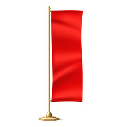 Long Vertical Red Banner Realistic Classic Flag