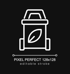 Garbage Sorting Pixel Perfect White Linear Icon