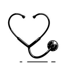 Heart Shaped Stethoscope Simple Icon Isolated