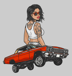 Hot Girl Lowrider Colorful Element