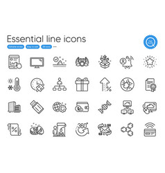 Work Home Monitor And Buying Accessory Line Icons