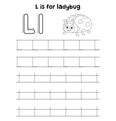 Ladybug Animal Tracing Letter Abc Coloring Page L