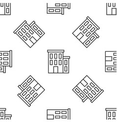 Grey Line House Icon Isolated Seamless Pattern On