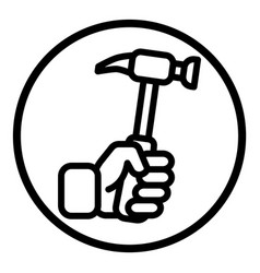 Hammer In Hand Flat Icon Isolated On White