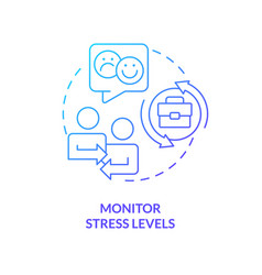 Monitor Stress Levels Blue Gradient Concept Icon