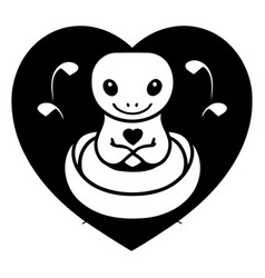 Cute Kawaii Snake In Heart Shape