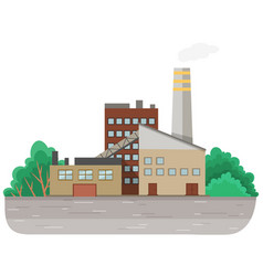 Industrial Plant On Nature Background With Trees