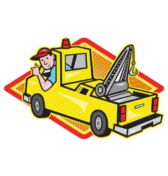 Tow Wrecker Truck Driver Thumbs Up