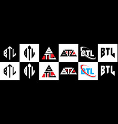 Btl Letter Logo Design In Six Style Polygon