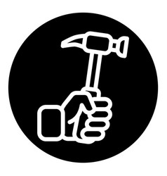 Hammer In Hand Flat Icon Isolated On White