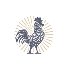 Rooster Logo Vintage Produce Elements