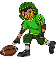 American Football Player Picking Up Ball Clipart