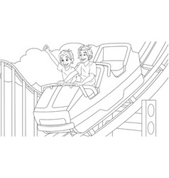 Children Ride Roller Coaster