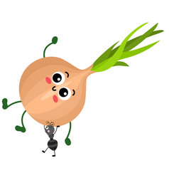 Cute Ant Carrying A Funny Onion Mascot