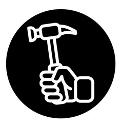 Hammer In Hand Flat Icon Isolated On White