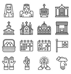 Holy Week Related Line Icon Set 2