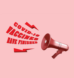 Red Megaphone Announcement About Covid19 Vaccine