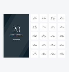 20 Mountains Outline Icon For Presentation