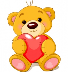 Teddy bear with love heart Royalty Free Vector Image