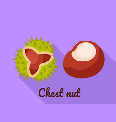 Chest Nut Icon Flat Style