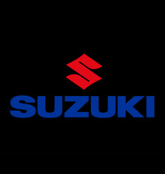 Suzuki Logo Brand Car Symbol Red With Name Blue