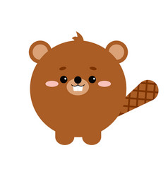 Circle Beaver Forest Animal Face With Tail Icon