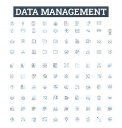 Data Management Line Icons Set