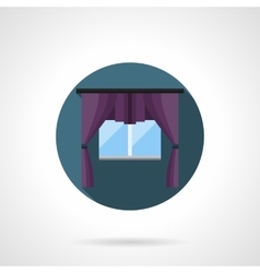 Purple Window Treatment Round Flat Icon