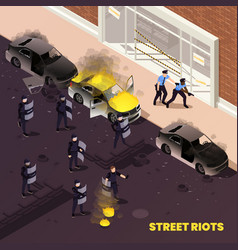 Street Riots Isometric Background