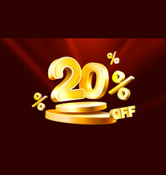 20 Off Discount Creative Composition 3d Sale