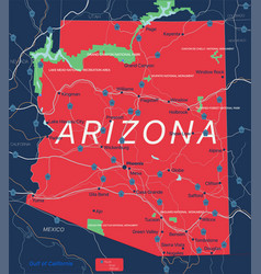 Arizona State Detailed Editable Map