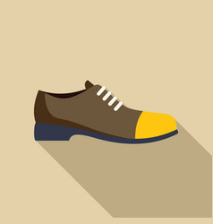 Brown And Yellow Shoe With Long Shadow