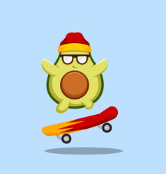 Cool Avocado Playing Skateboard